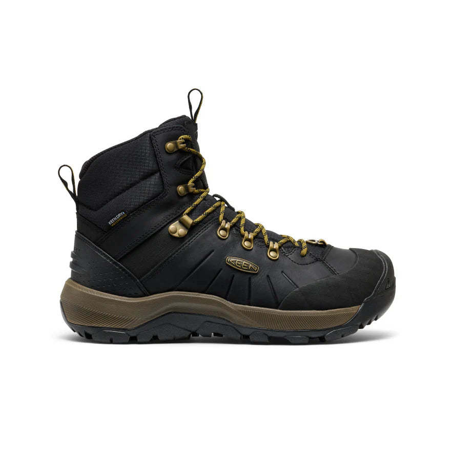 KEEN Men's Revel IV Polar Waterproof Boot in Black/Lemon Curry