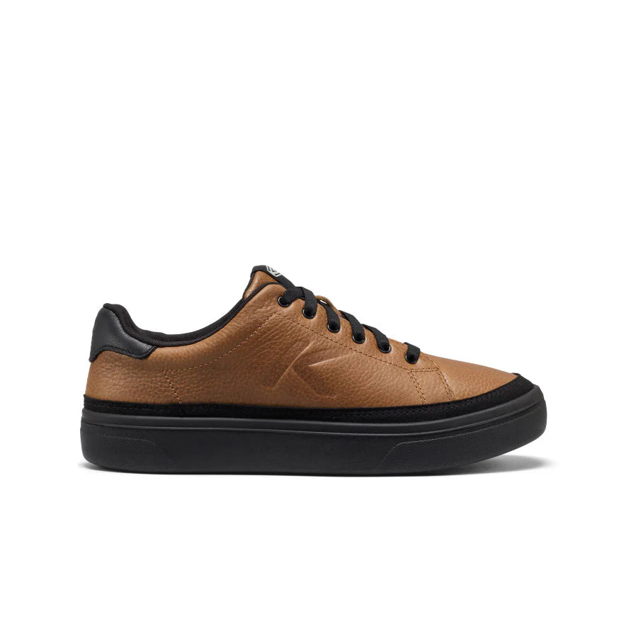 KEEN Men's KM1 Leather Court Sneaker in Bison/Black
