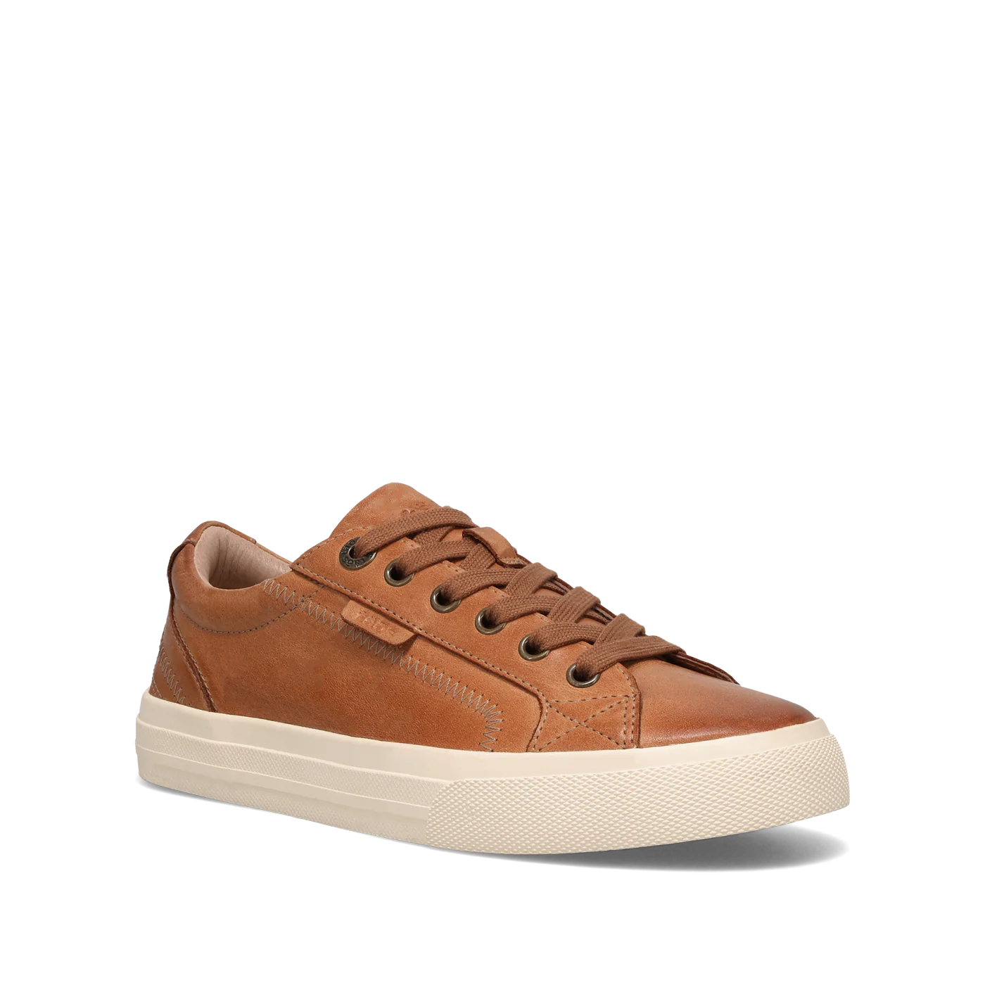 Taos Women's Plim Soul Lux Leather Sneaker in Caramel