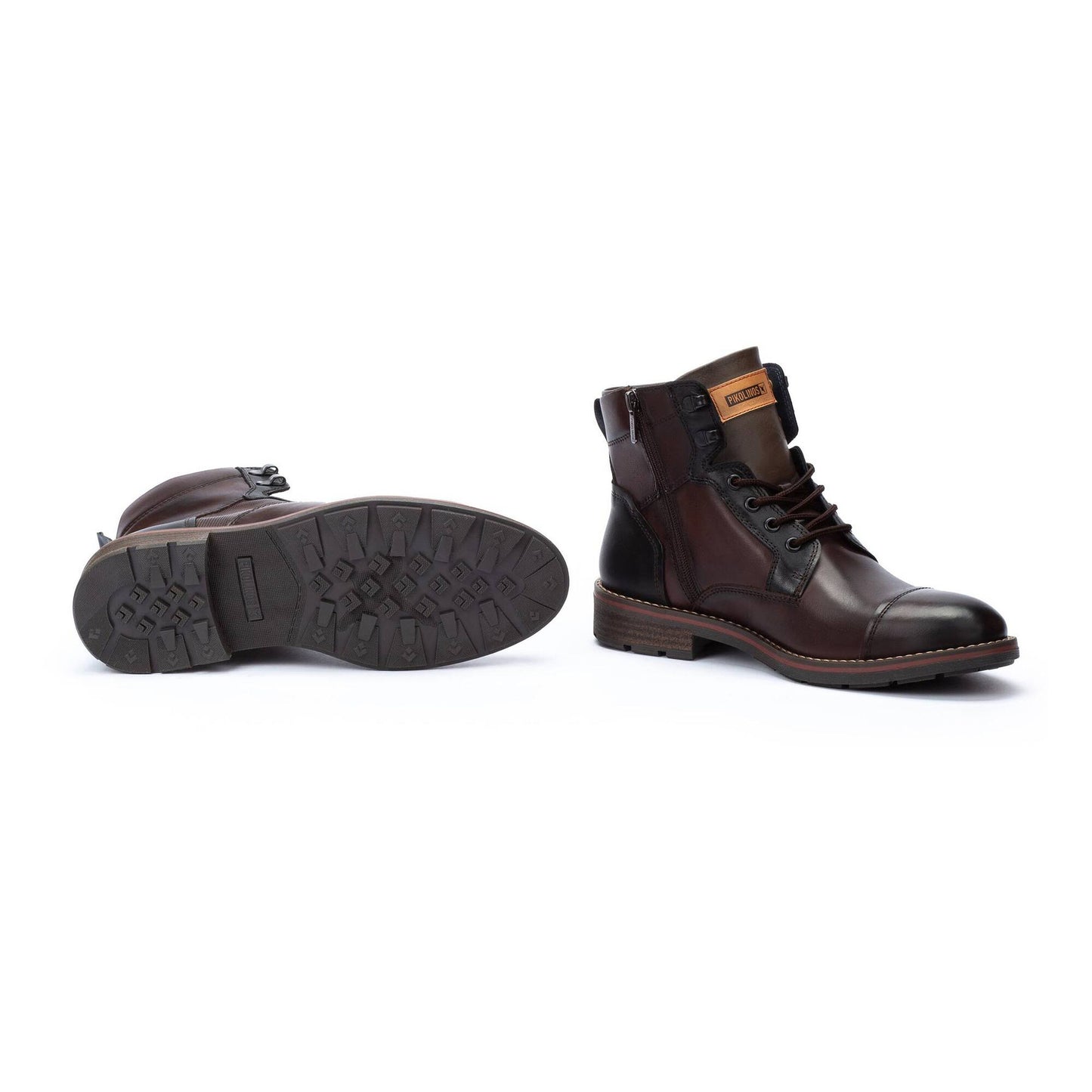 Pikolinos Men's York Side Zip Lace Boot in Olmo Brown