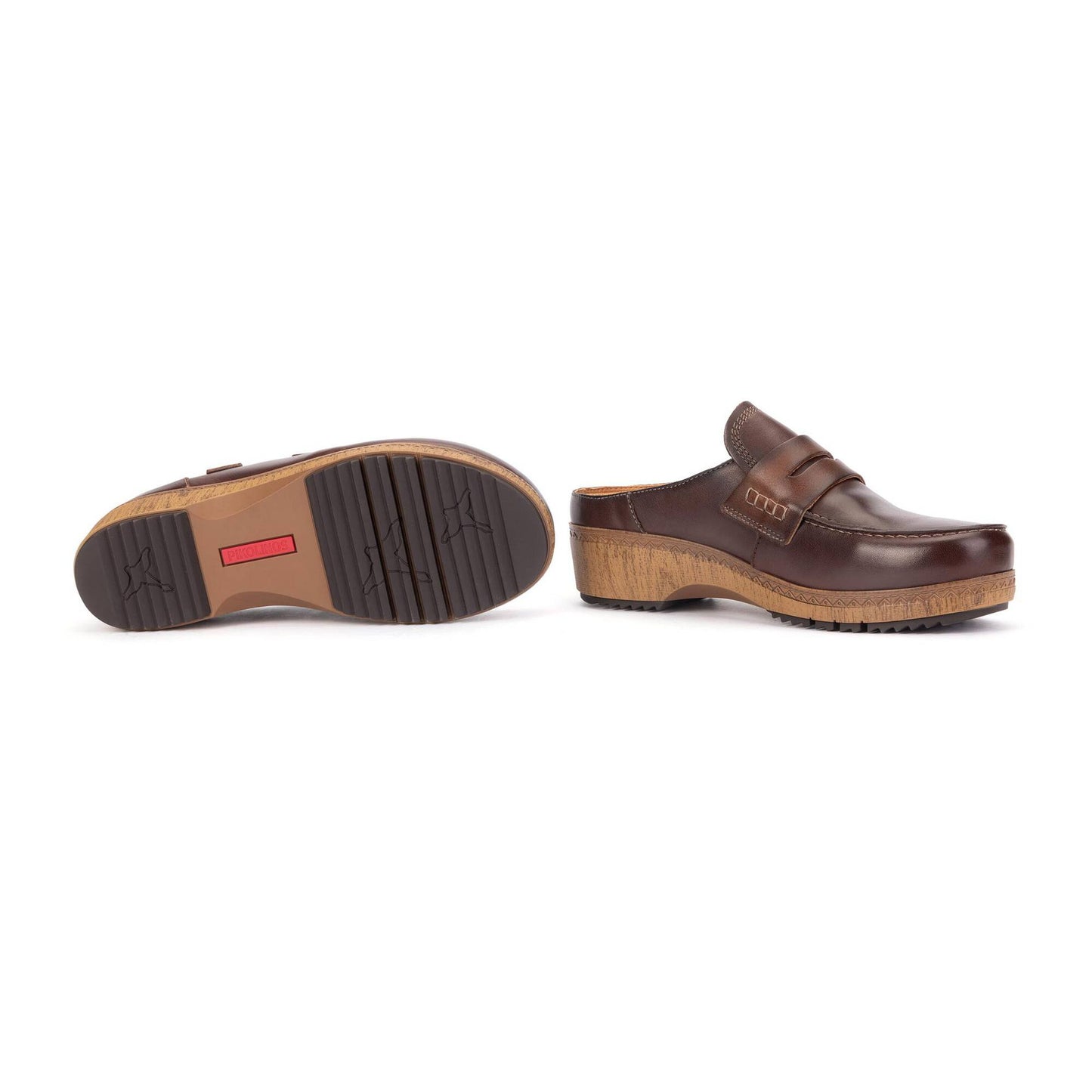 Pikolinos Women's Granada Penny Loafer Clog in Caoba Brown