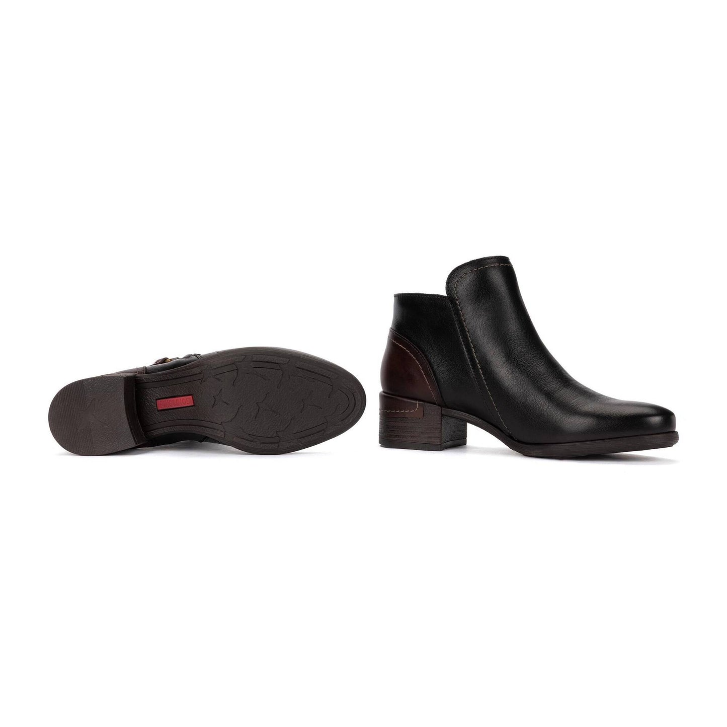 Pikolinos Women's Malaga Low Side Zip Heeled Boot in Black