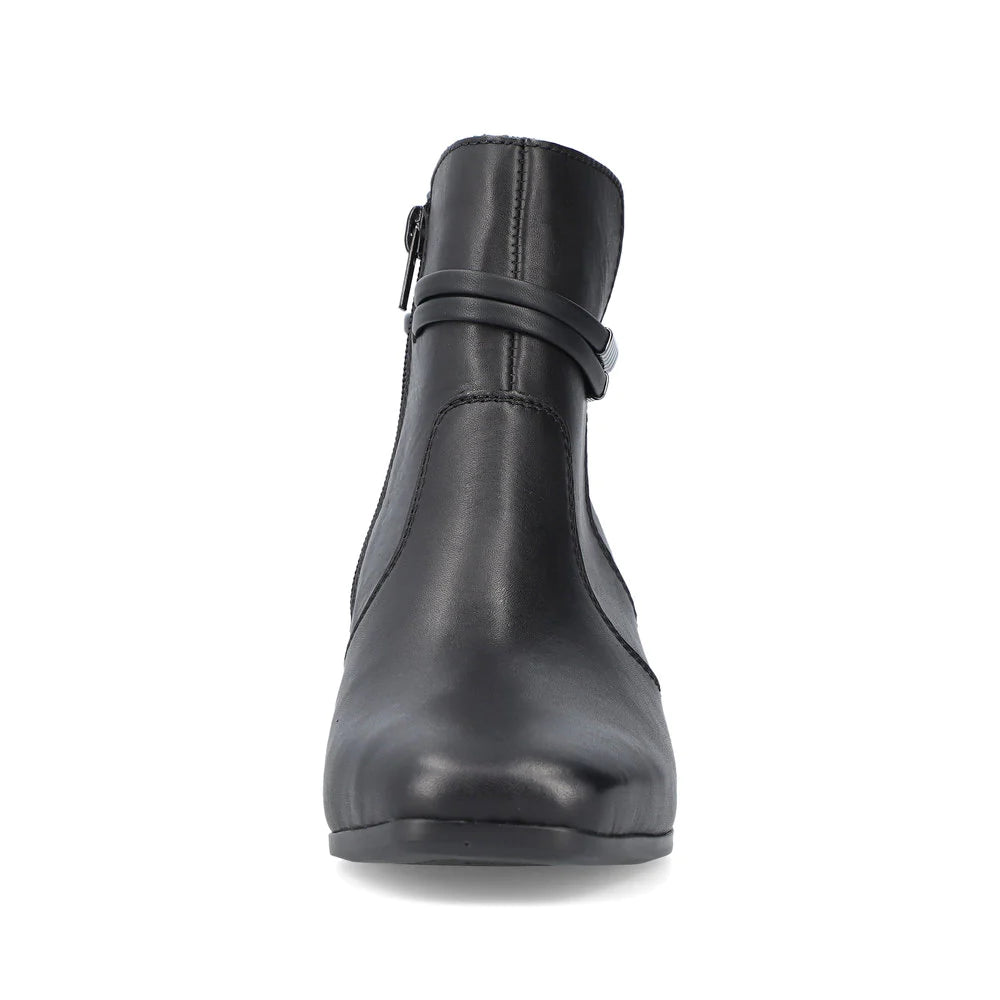 Rieker Women's Susi 73 Side Zip Heeled Boot (Black)