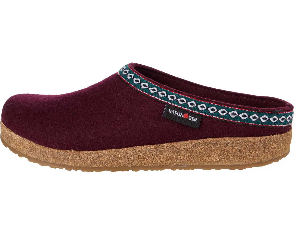 Heflinger Women's Grizzly ZigZag Wool Clog in Bordo