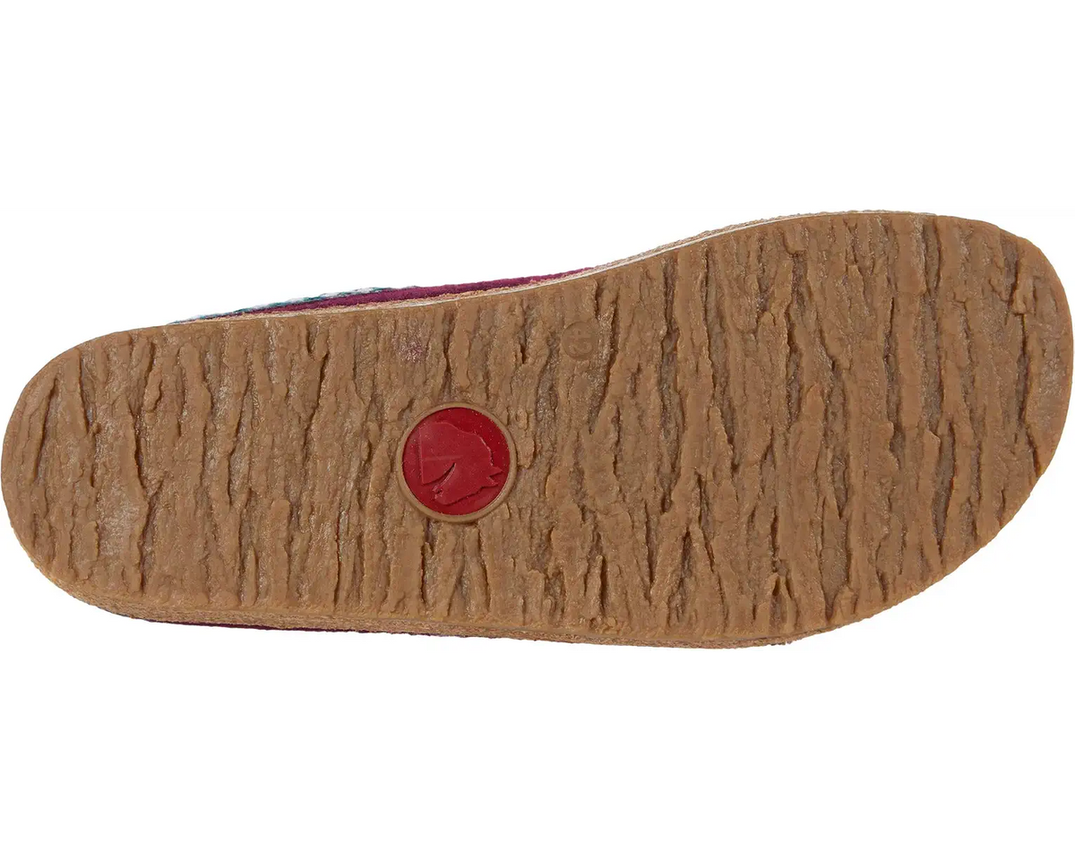 Heflinger Women's Grizzly ZigZag Wool Clog in Bordo