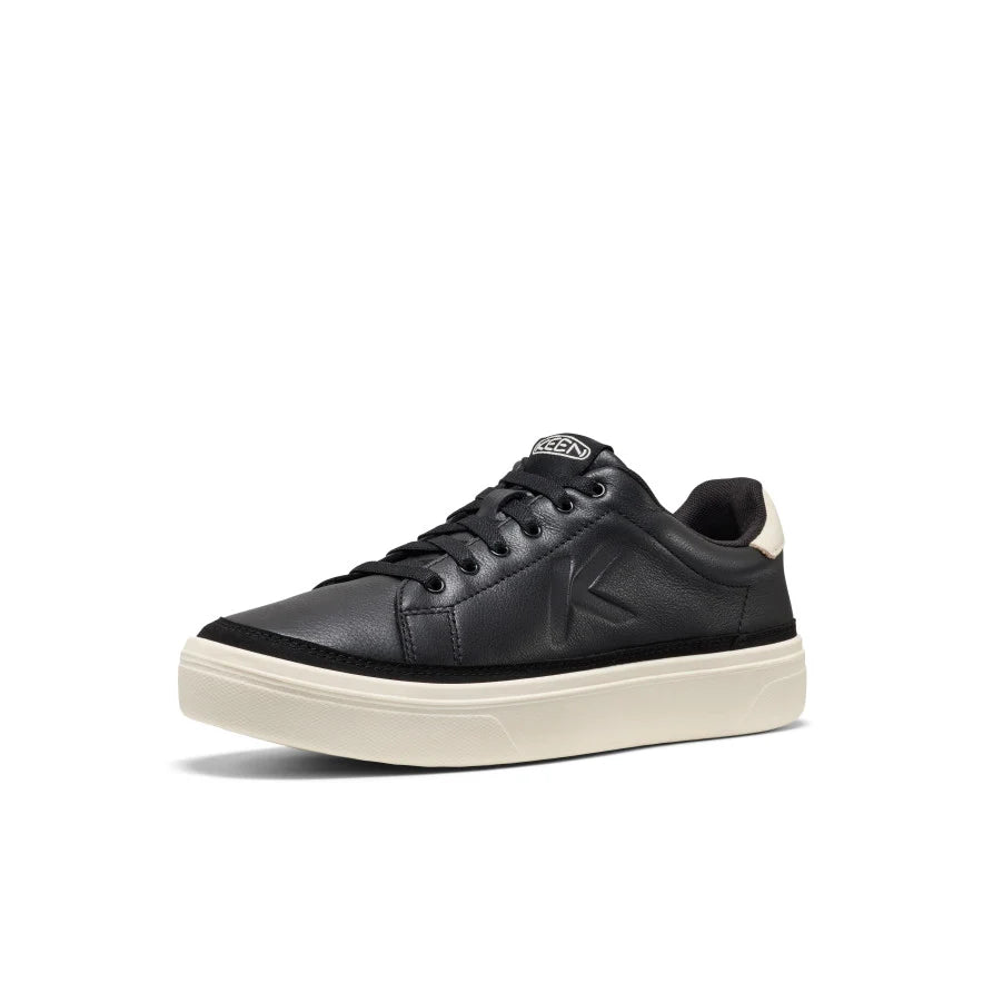 KEEN Men's KM1 Leather Court Sneaker in Black/Birch