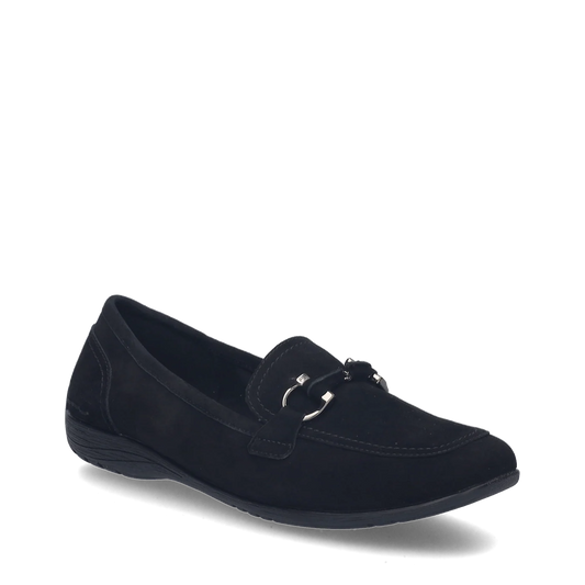 Josef Seibel Women's Fenja 34 Suede Bit Loafer in Black