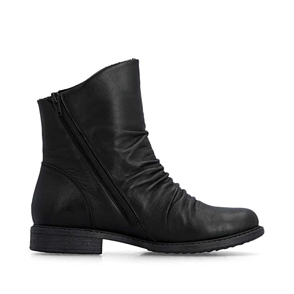 Rieker Women's Ornella 53 Double Side Zip Waterproof Boot in Black