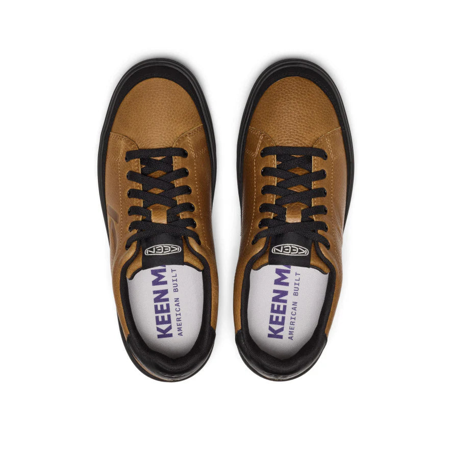 KEEN Men's KM1 Leather Court Sneaker in Bison/Black