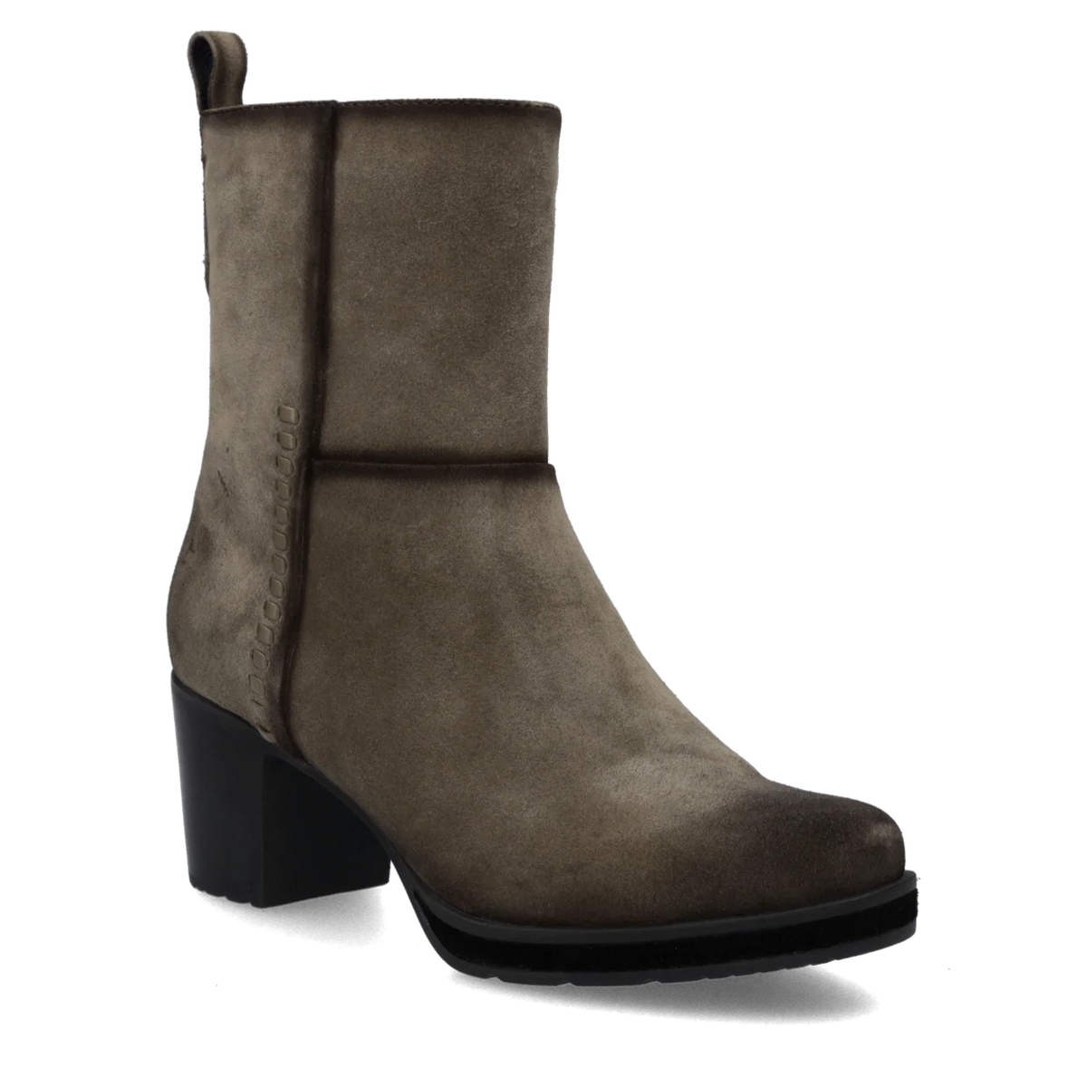 Josef Seibel Women's Gloria 10 Heeled Side Zip Suede Boot in Taupe