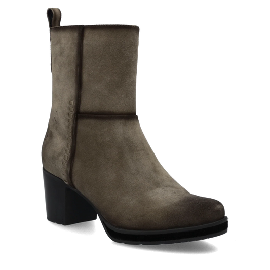 Josef Seibel Women's Gloria 10 Heeled Side Zip Suede Boot in Taupe