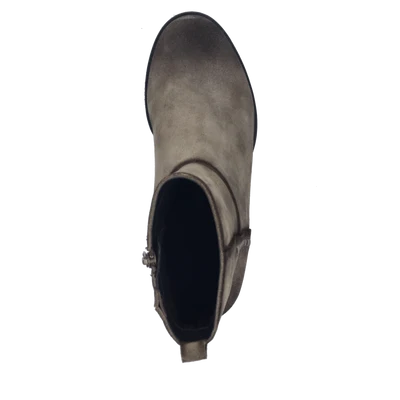 Josef Seibel Women's Gloria 10 Heeled Side Zip Suede Boot in Taupe