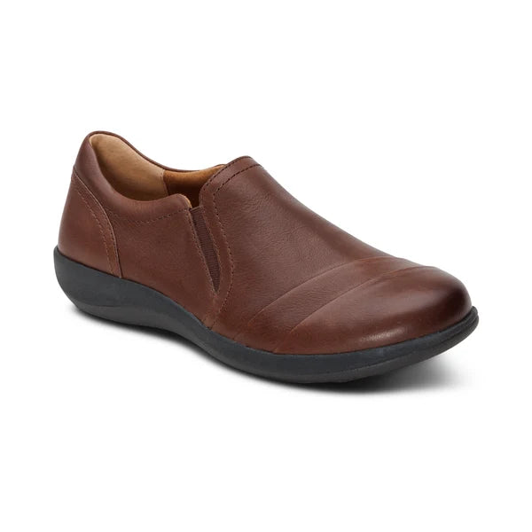 Aetrex Women's Helena Leather Slip On in Brown