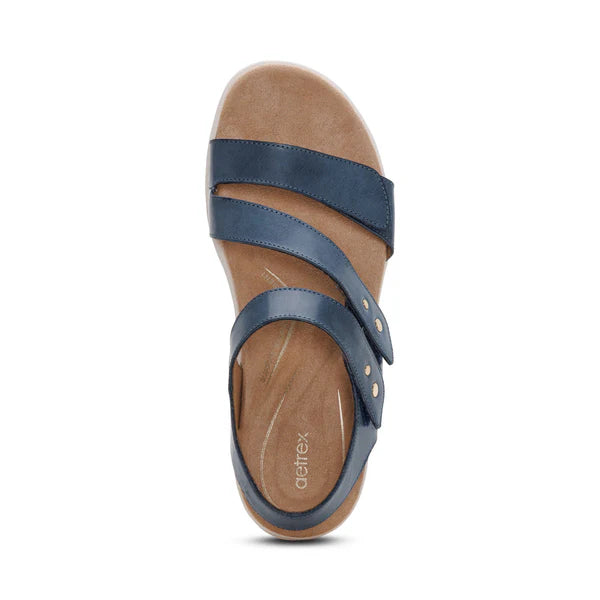 Aetrex Women's Savannah Sandal in Hazy Blue