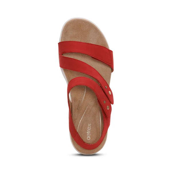 Aetrex Women's Savannah Sandal in Red