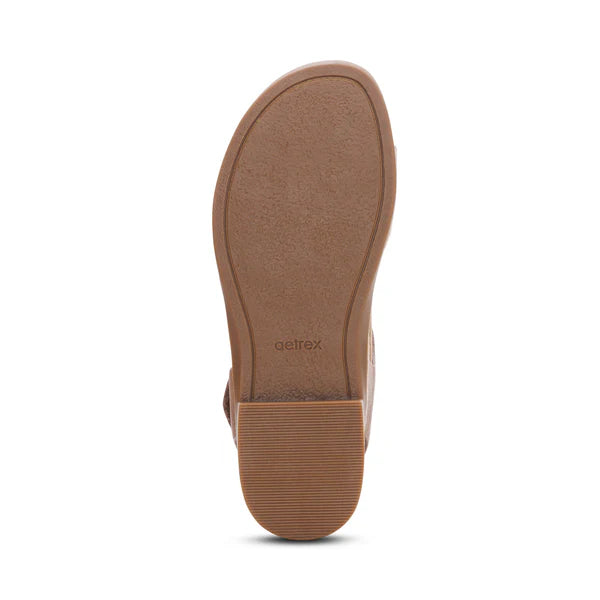Aetrex Women's Claire Quarter Strap Sandal in Taupe Multi