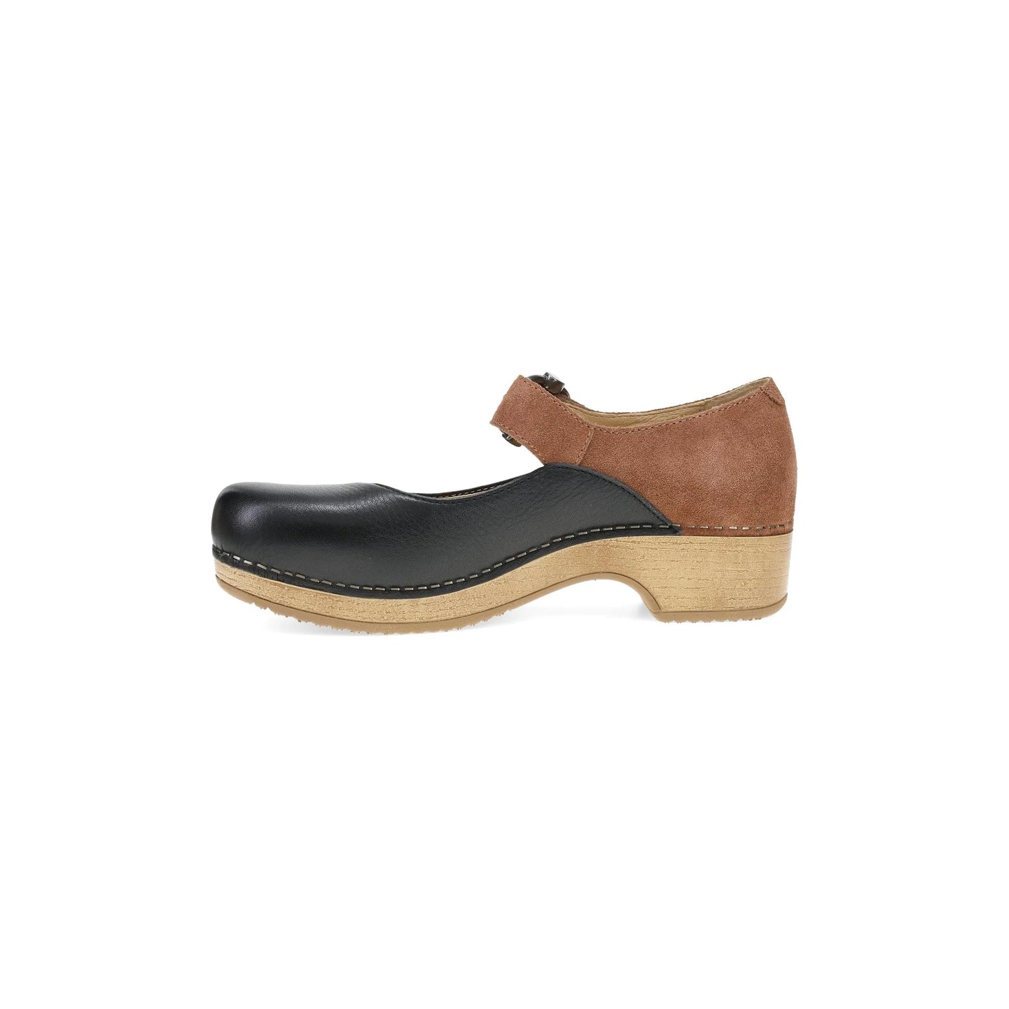 Dansko Women's Bonny Heeled Mary Jane in Black/Luggage Nubuck