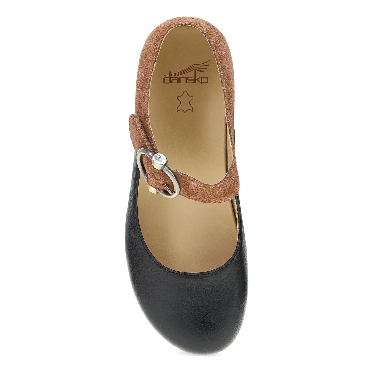 Dansko Women's Bonny Heeled Mary Jane in Black/Luggage Nubuck