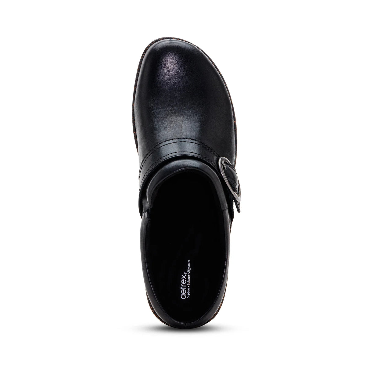 Aetrex Women's Daphne Leather Clog in Black