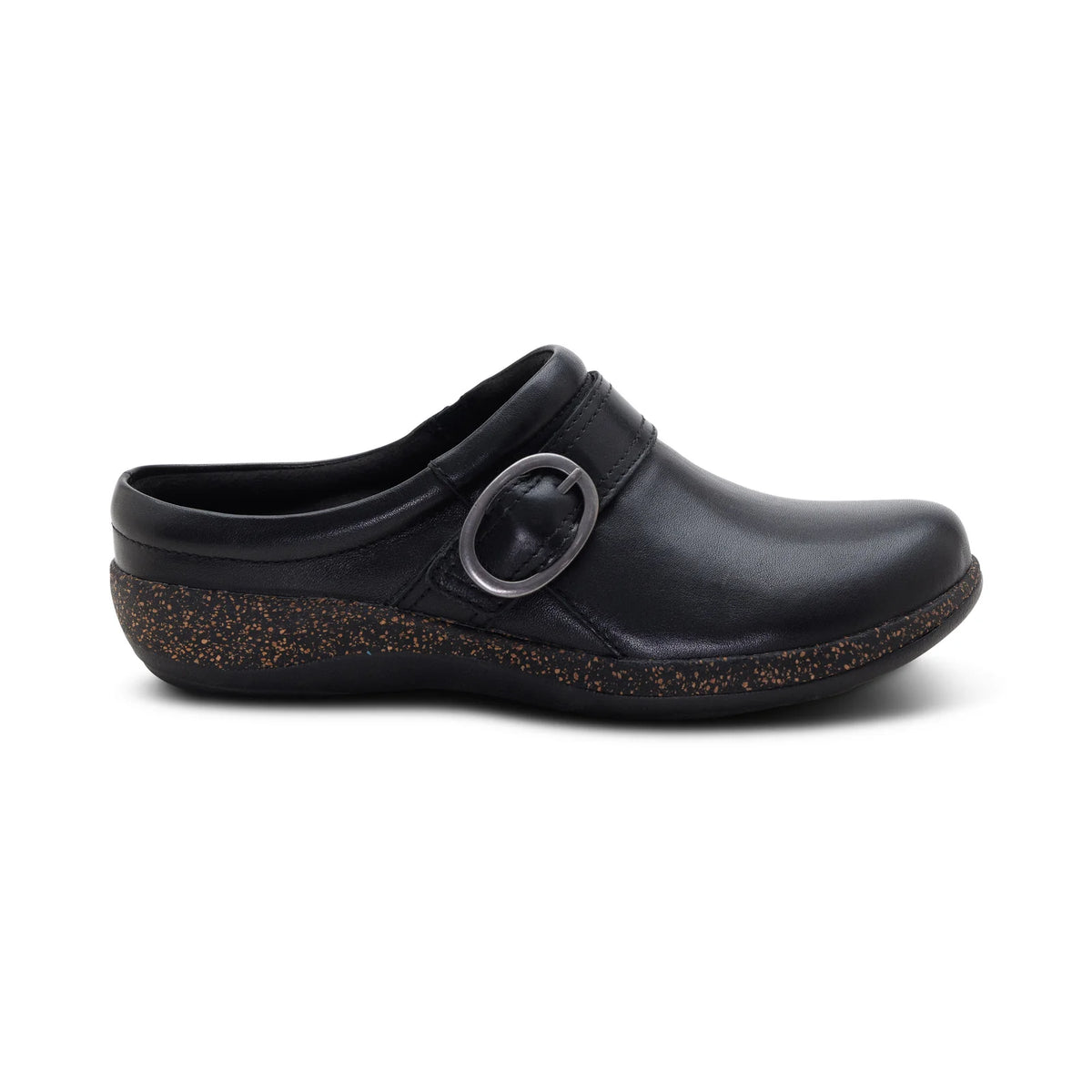 Aetrex Women's Daphne Leather Clog in Black