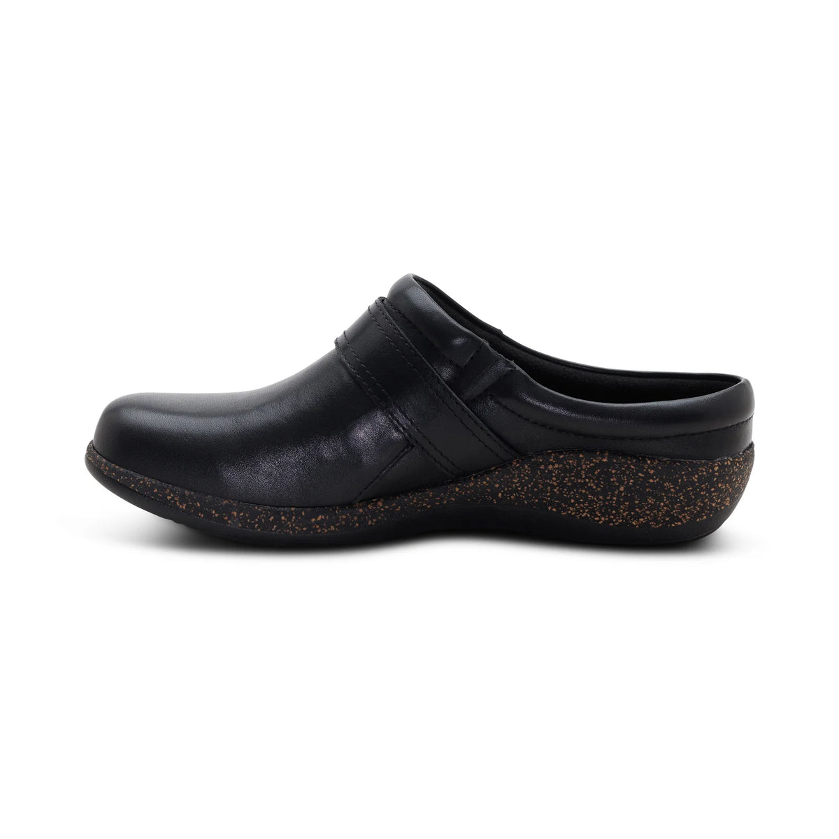 Aetrex Women's Daphne Leather Clog in Black