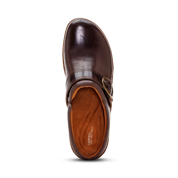 Aetrex Women's Daphne Slip On Clog in Dark Brown