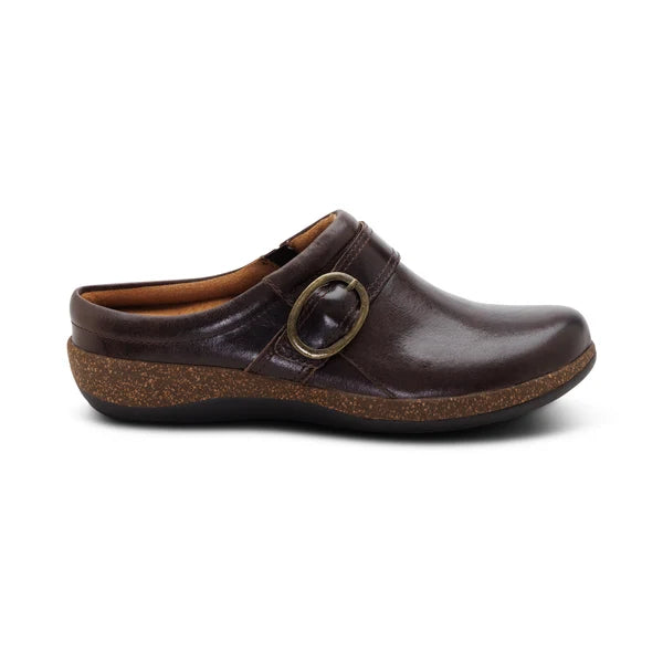 Aetrex Women's Daphne Slip On Clog in Dark Brown