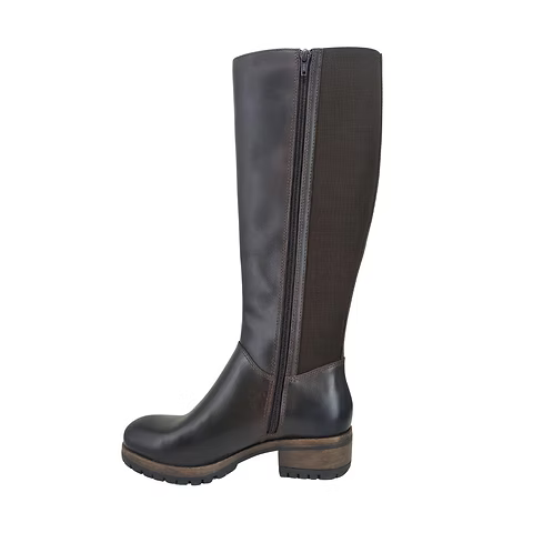 Salvia Women's Capri Tall Heeled Side Zip Boot in Cafe Pull Up