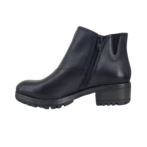 Salvia Women's Cally Heeled Low Side Zip Waterproof Boot in Black