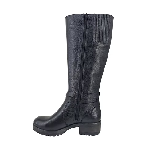 Salvia Women's Chacha Tall Heeled Side Zip Boot in Black Arezzo