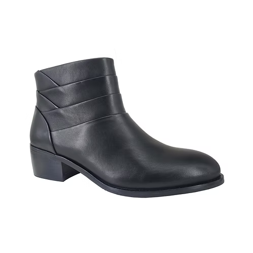 Salvia Women's Glimmer Heeled Side Zip Low Dress Boot in Black Bosnia