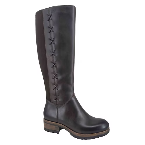 Salvia Women's Capri Tall Heeled Side Zip Boot in Cafe Pull Up