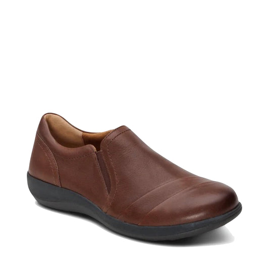 Toe view of Aetrex Helena Leather Slip On for women.
