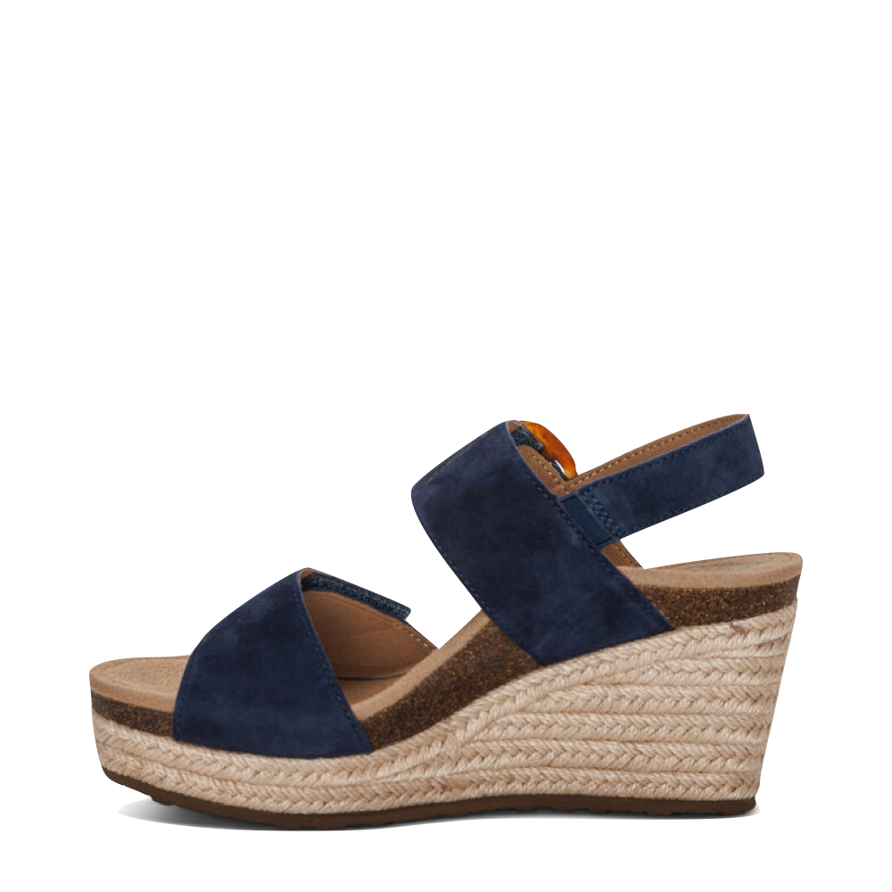 Side (left) view of Aetrex Ashley Arch Support Wedge Sandal for women.