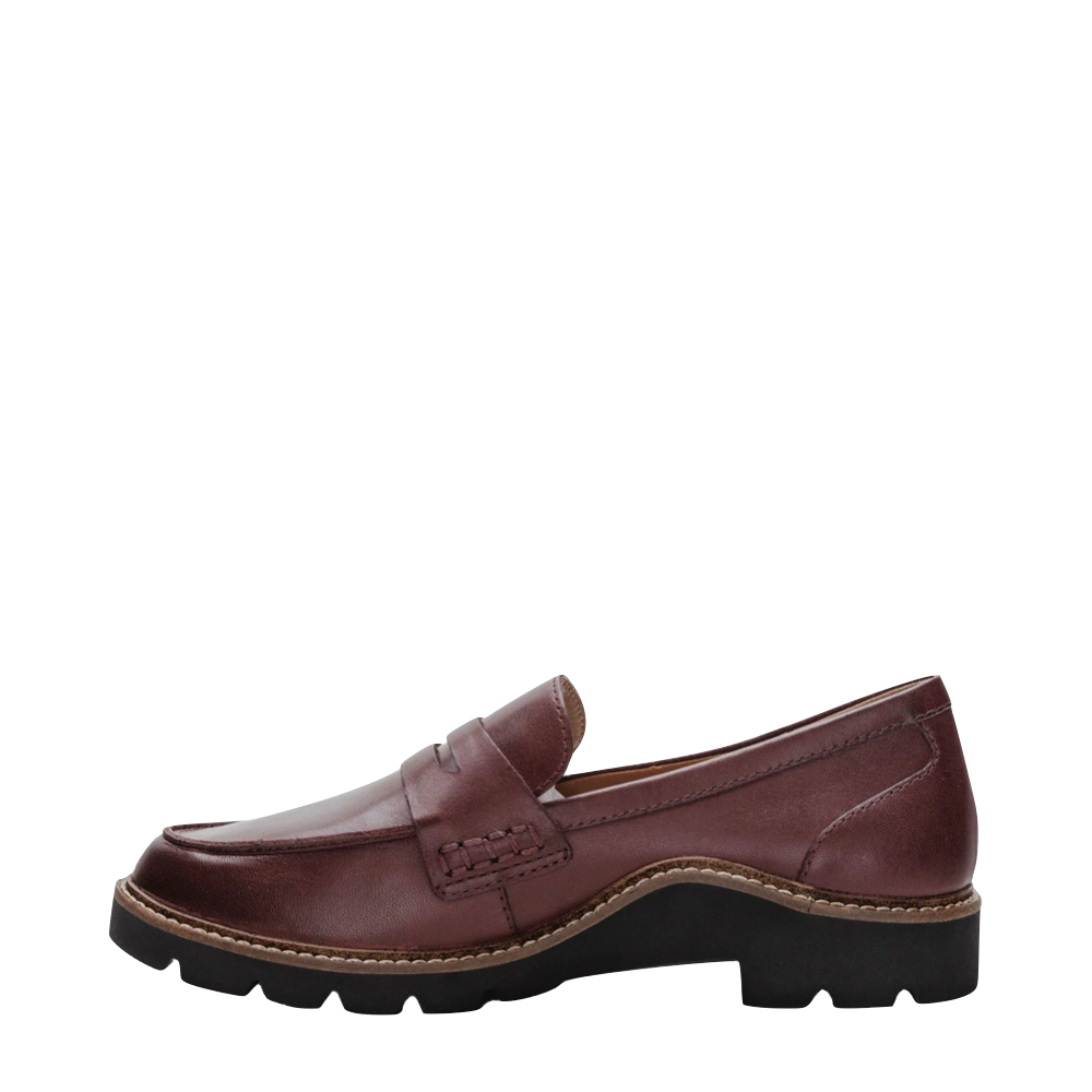 Side (left) view of Aetrex Collette Leather Loafer for women.