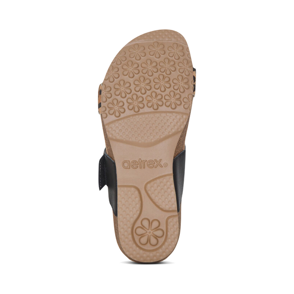 Aetrex Women's Daisy Adjustable Slide Sandal (Leopard)