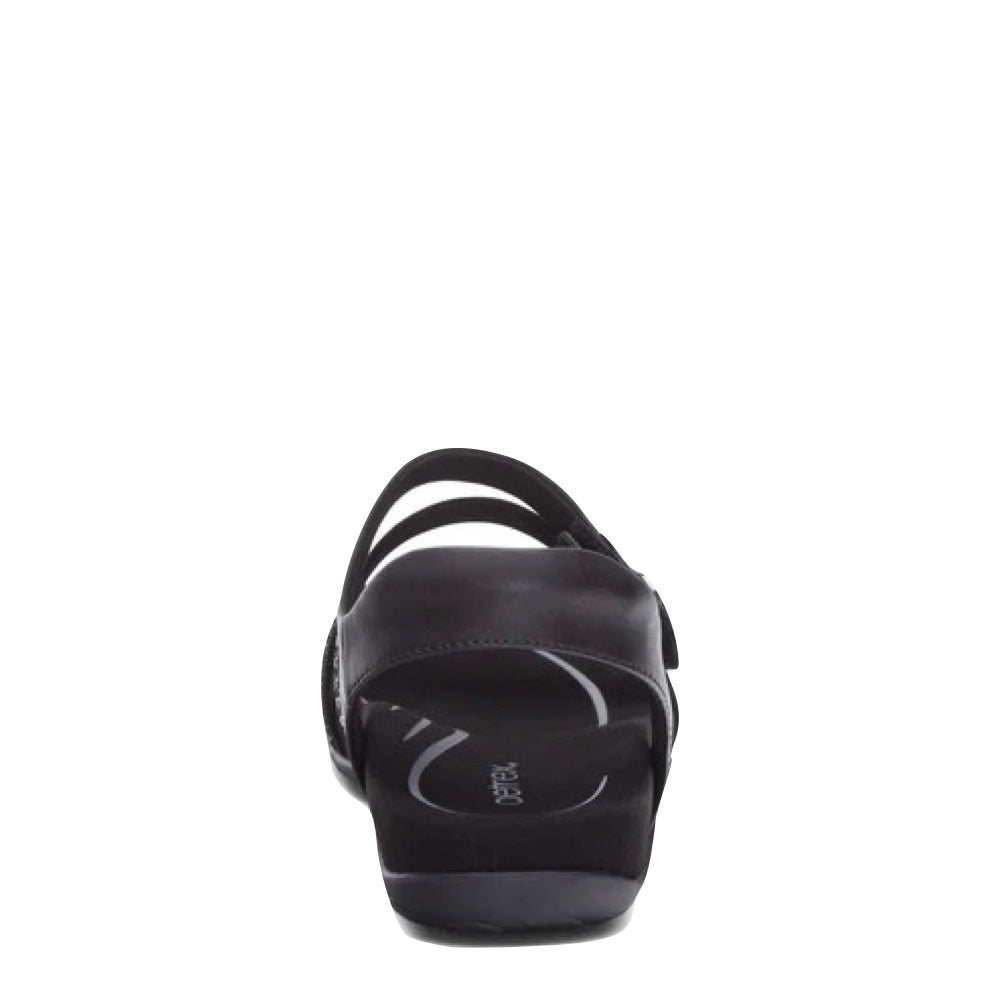 Back view of Aetrex Jess Adjustable Quarter Strap Sandal for women.