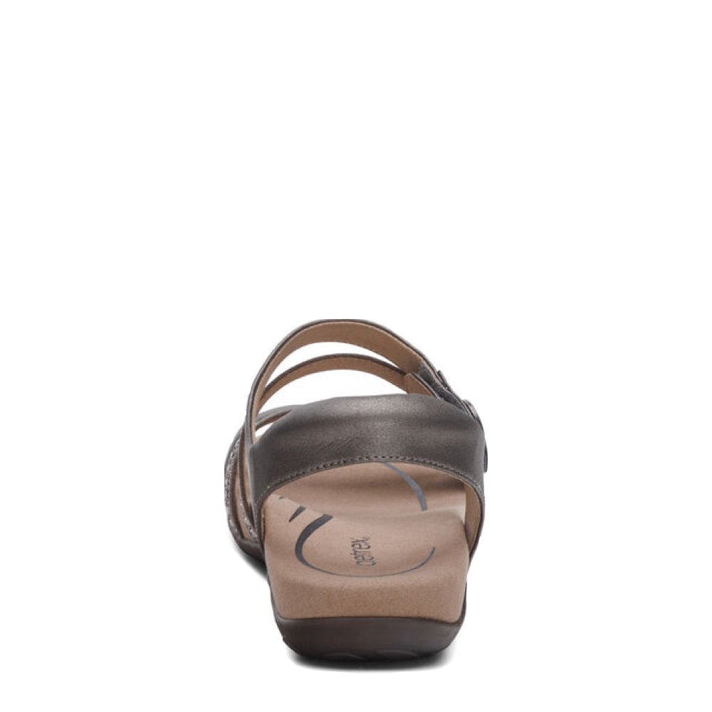 Back view of Aetrex Jess Adjustable Quarter Strap Sandal for women.