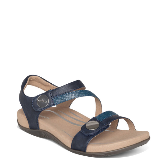 Toe view of Aetrex Jess Adjustable Strap Sandal for women.