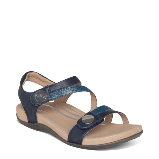 Aetrex Women's Jess Adjustable Strap Sandal in Navy