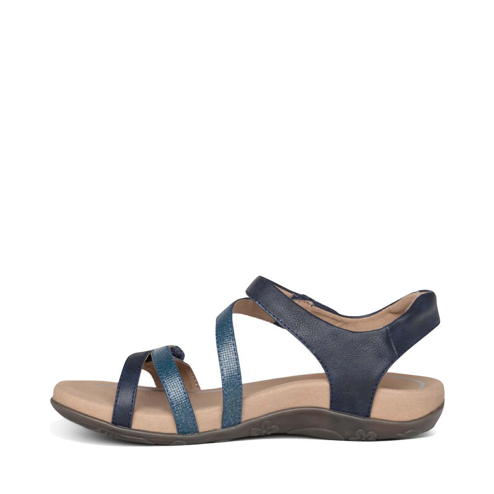 Aetrex Women's Jess Adjustable Strap Sandal in Navy