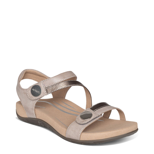 Toe view of Aetrex Jess Adjustable Strap Sandal for women.