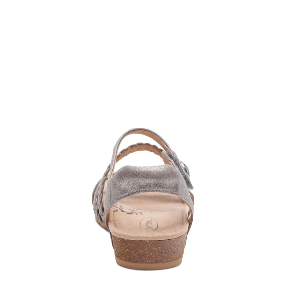 Back view of Aetrex Jillian Braided Quarter Strap Sandal for women.
