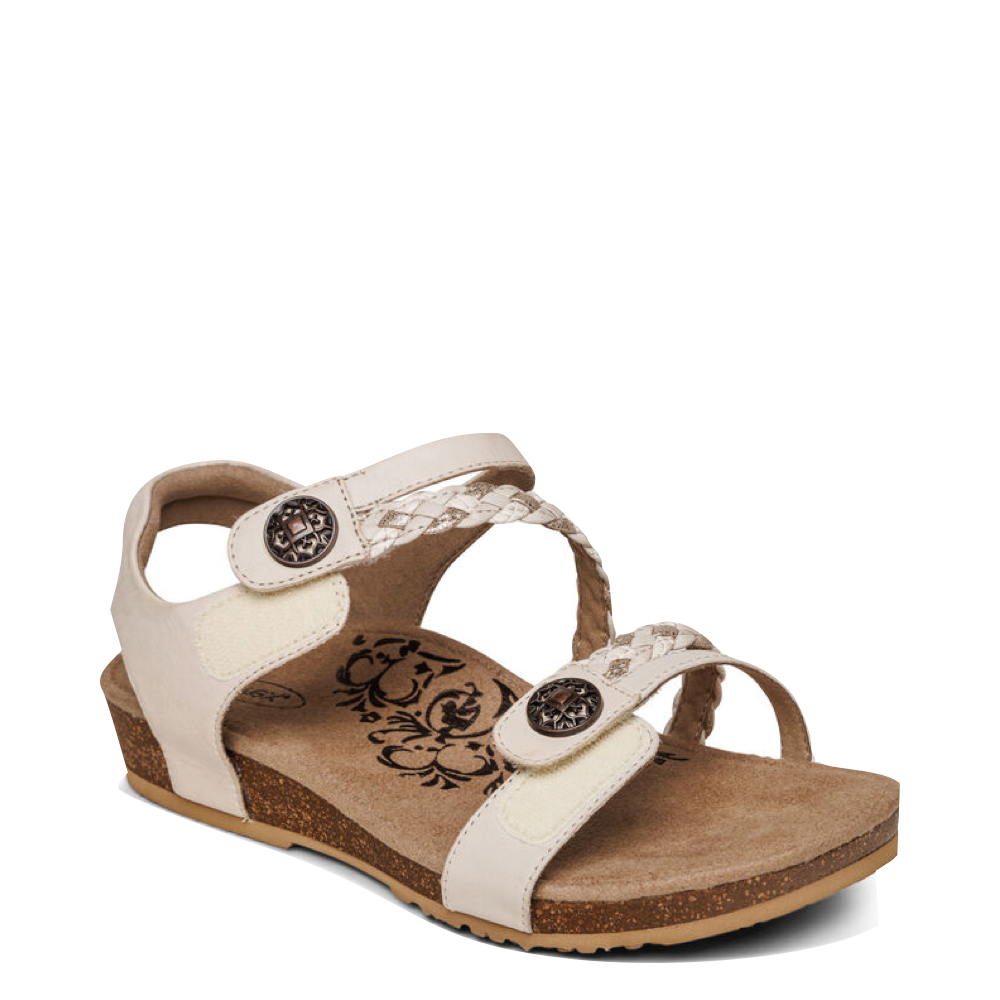 Toe view of Aetrex Jillian Braided Quarter Strap Sandal for women.