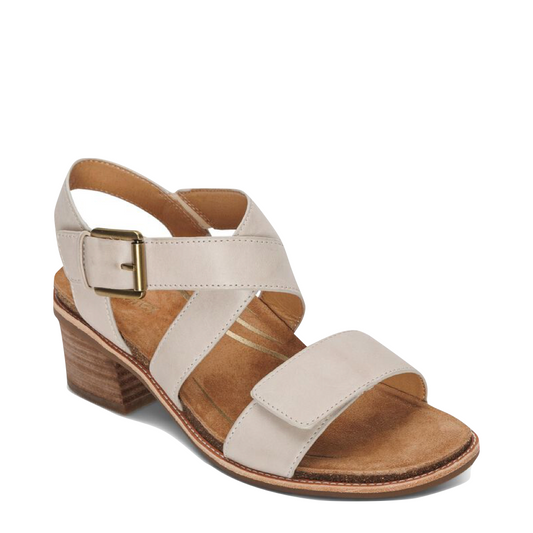 Toe view of Aetrex Kristin Arch Support Block Heel Sandal for women.
