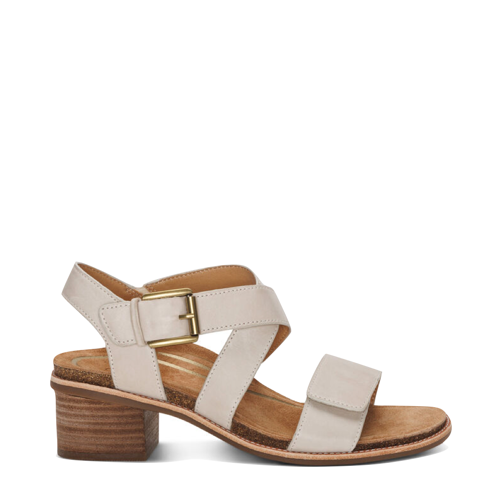 Side (right) view of Aetrex Kristin Arch Support Block Heel Sandal for women.