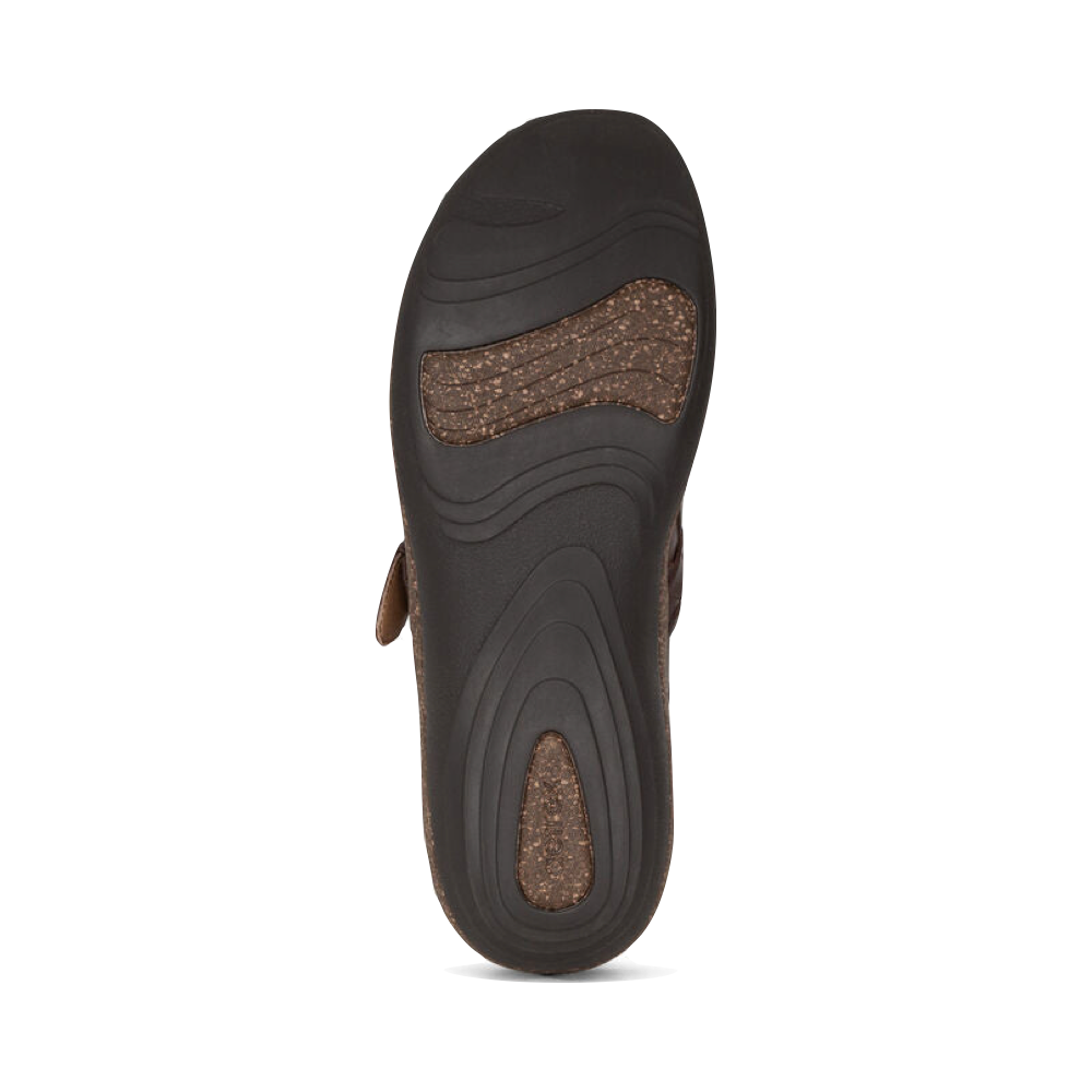Bottom view of Aetrex Libby Leather Clog for women.