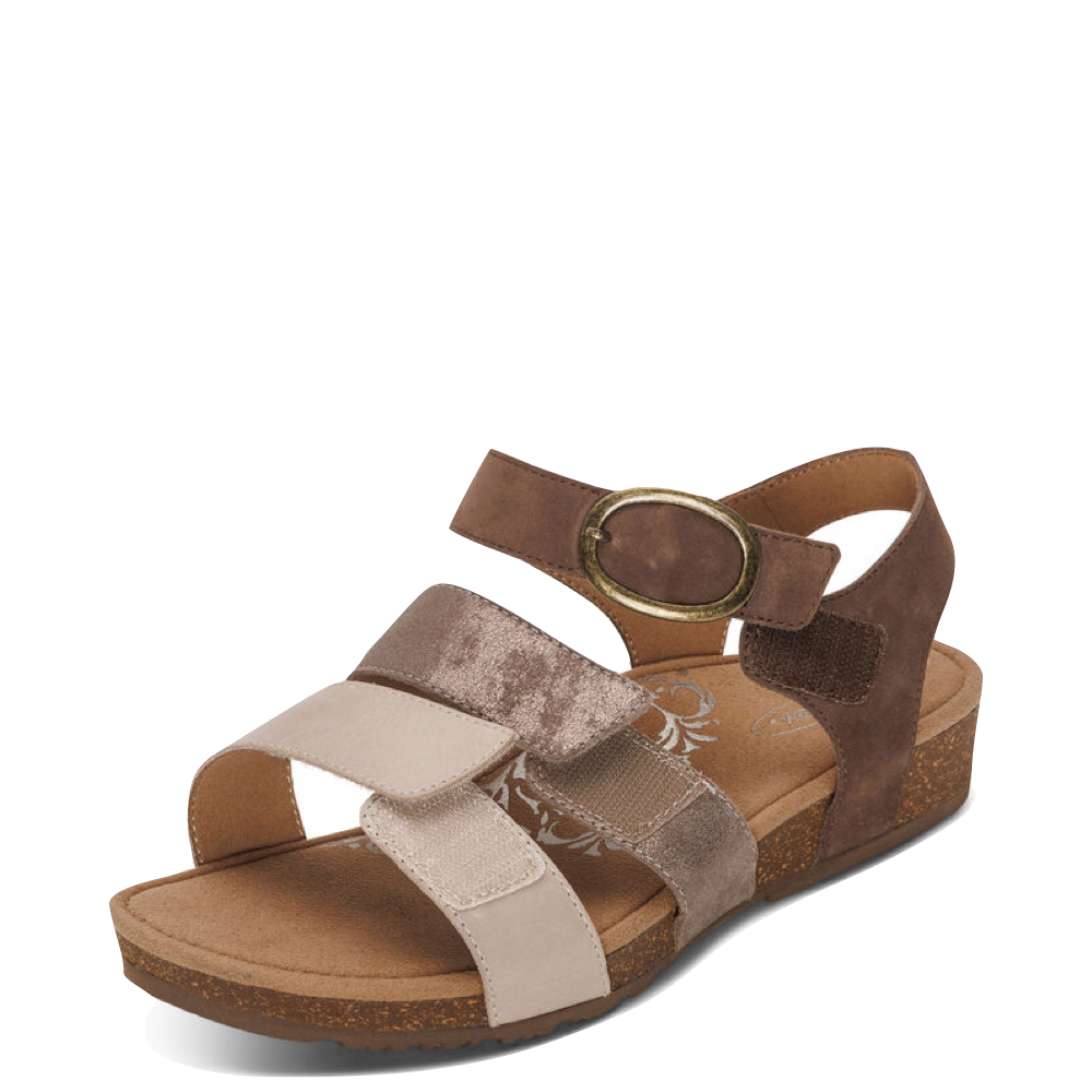 Opposite Toe view of Aetrex Lily Adjustable Quarter Strap Sandal for women.