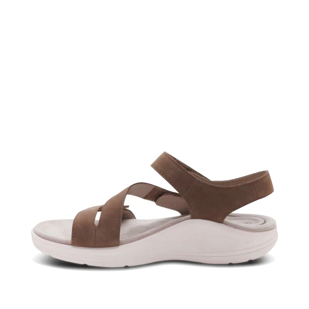 Side (left) view of Aetrex Savannah Sandal for women.