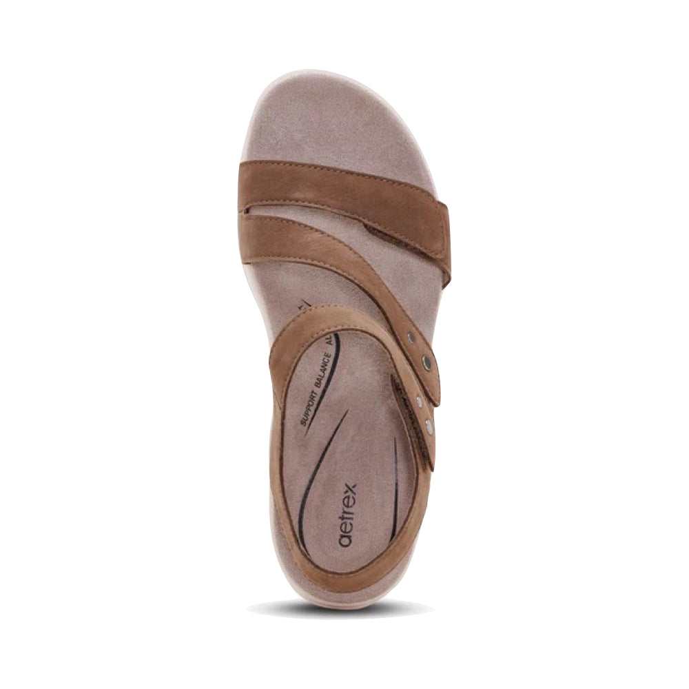 Top-down view of Aetrex Savannah Sandal for women.